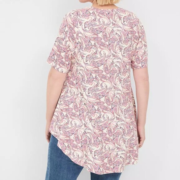 Lane Bryant Multi Paisley Max Swing Perfect Sleeve Crew-Neck Tee Size 18/20 - Picture 10 of 10